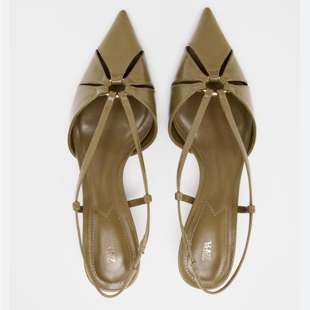 ZARA SLINGBACK KITTEN HEELS - Picture 3 of 7